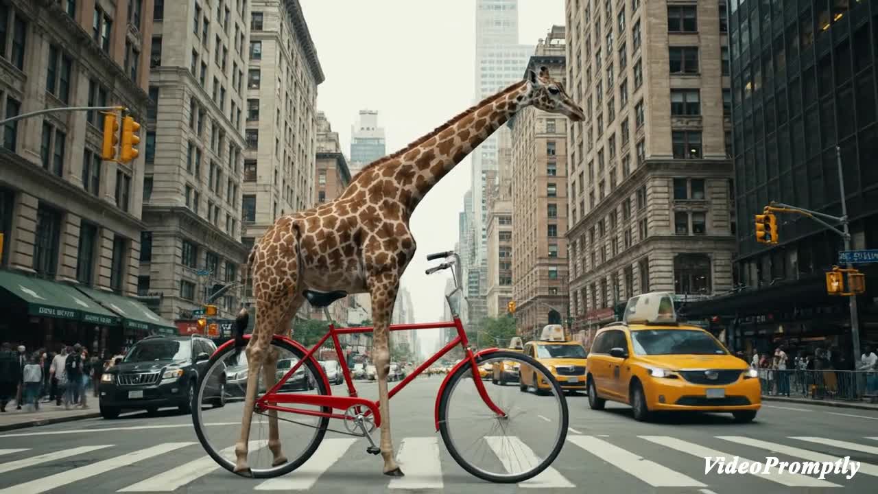 Giraffe Riding Bike NYC