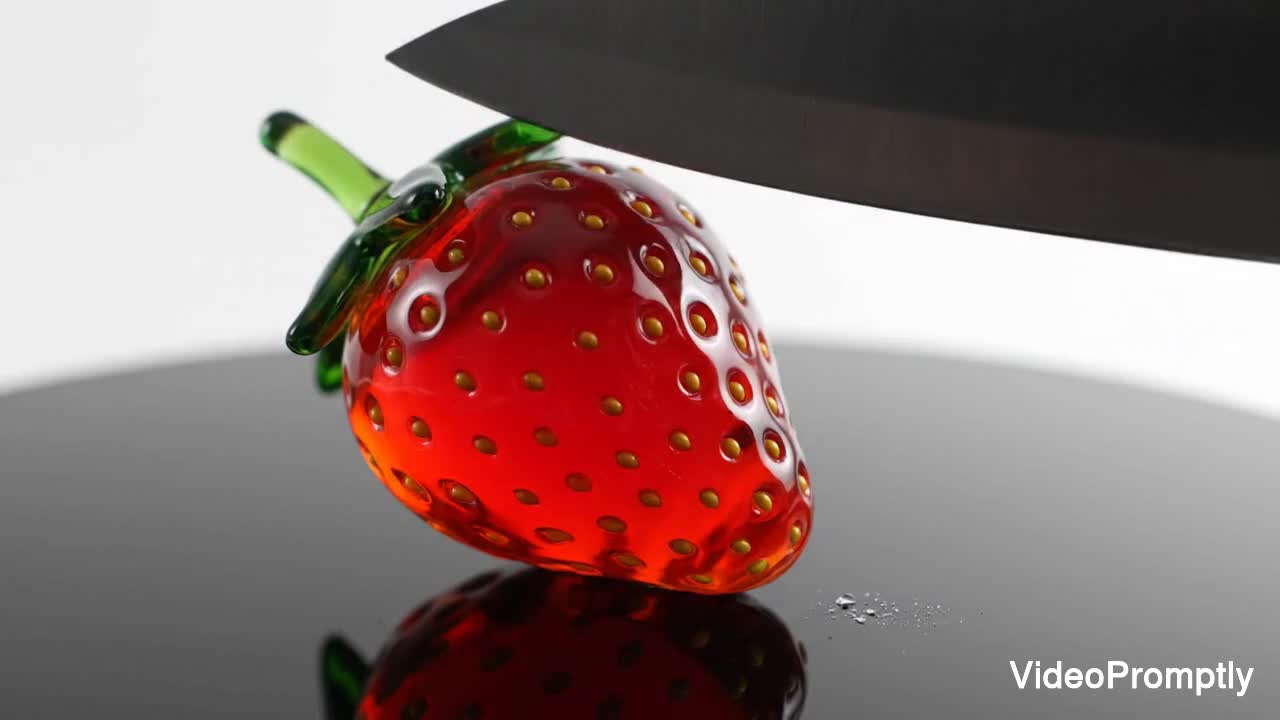 Glass Strawberry ASMR Cutting