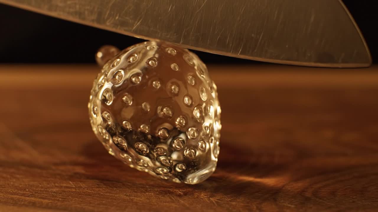 Glass Strawberry Slicing