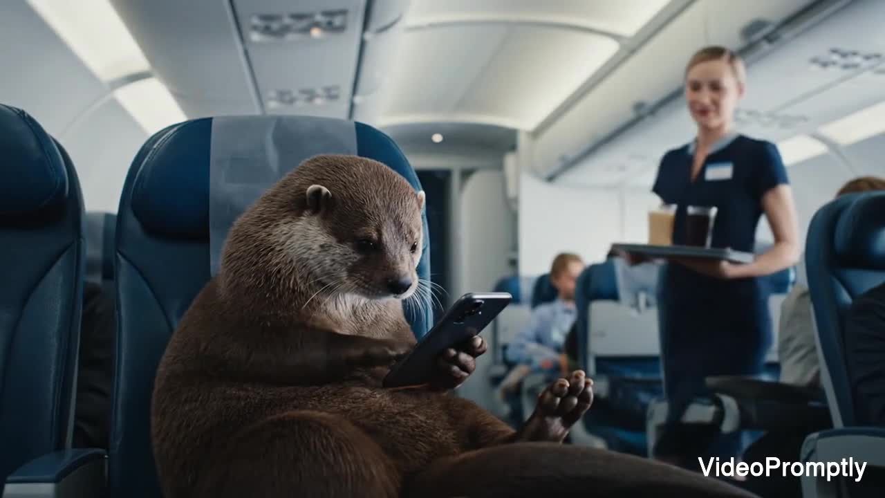 Otter on Plane Using WiFi