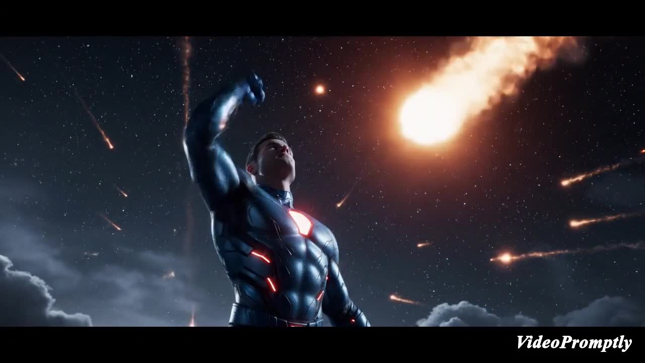 Superhero Meteor Scene Action