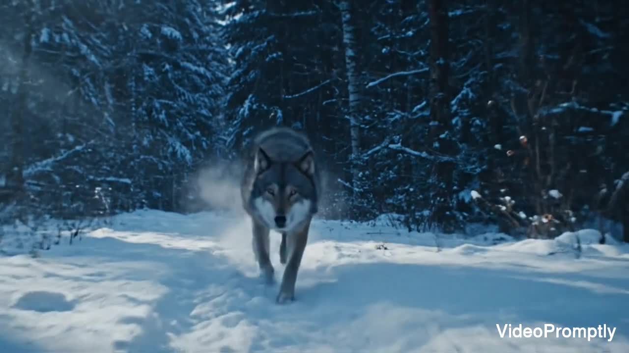 Wolf Sprint Tracking Shot
